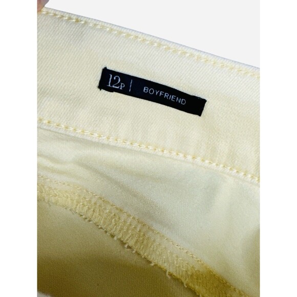 Talbots Flawless Five Pocket Boyfriend Jeans Yellow 12P Petite Stretch Casual - Picture 6 of 8